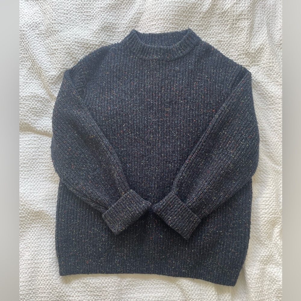 COS Men's Speckled Black Crewneck Sweater - Picture 3 of 5